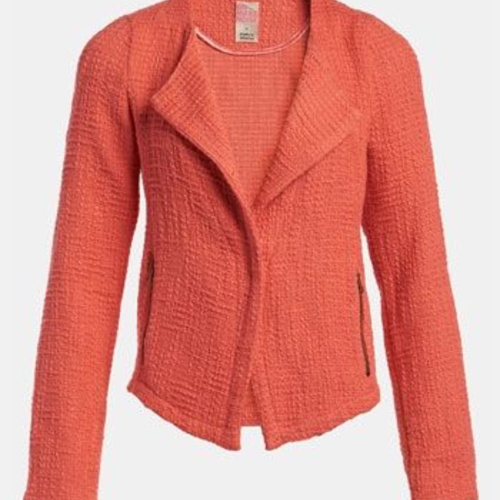 Go Make Noise Coral Tweed Moto Blazer
